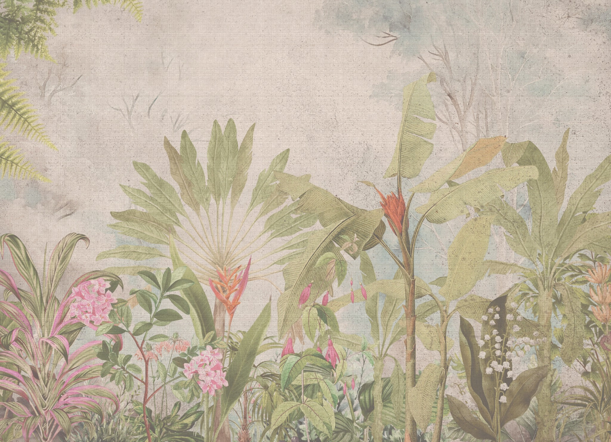 Verdant Grace textured linen wallpaper – LH Lifestyle